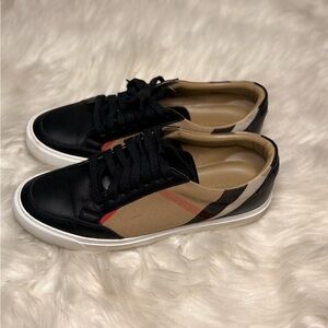Burberry Black and Tan Women's Sneakers